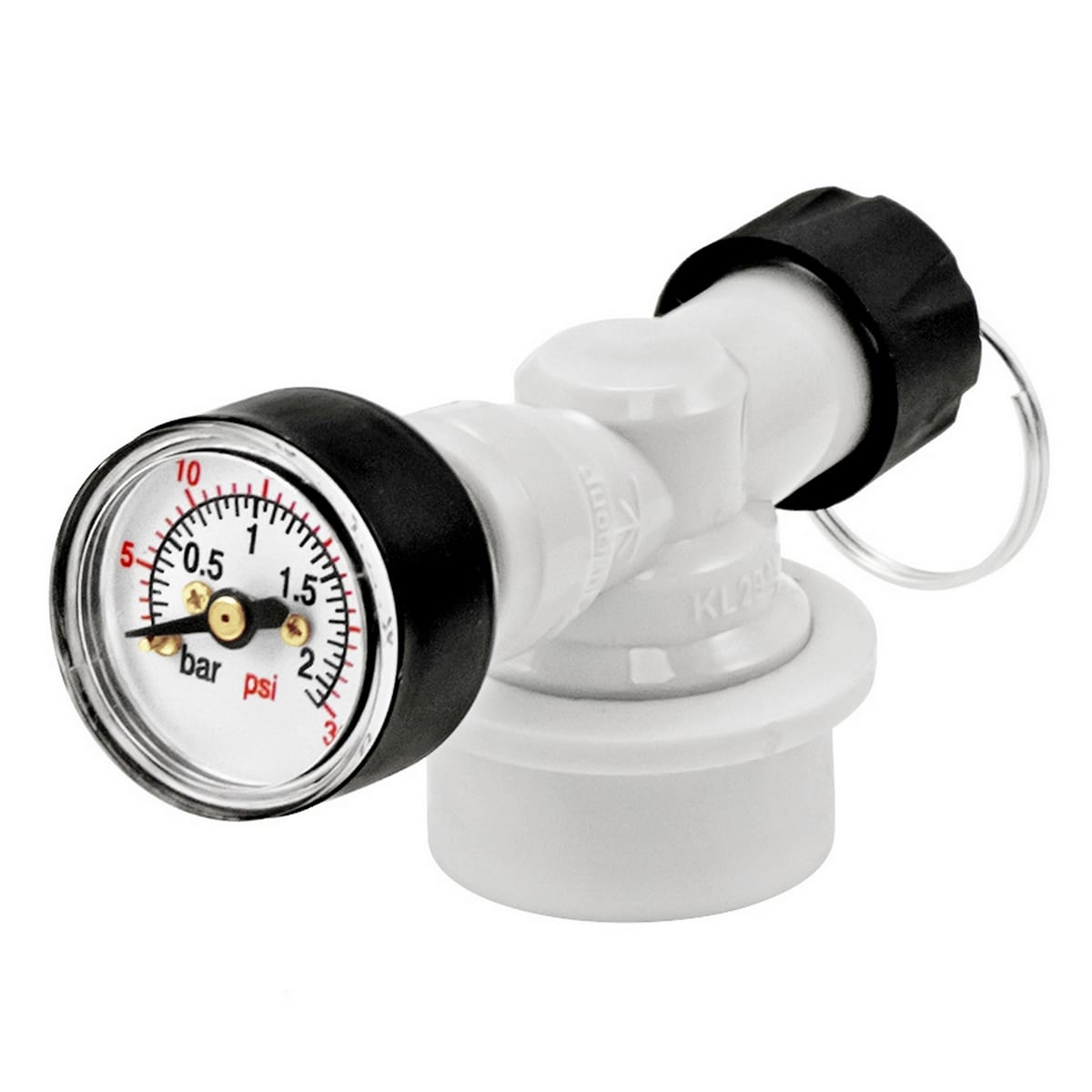 Ball Lock Gas Disconnect Spunding Valve w/ Gauge - Kegland